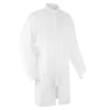 White disposable lab coat with sleeves