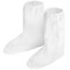 Disposable white boot covers for cleanrooms or labs.