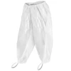 White disposable pants with foot straps