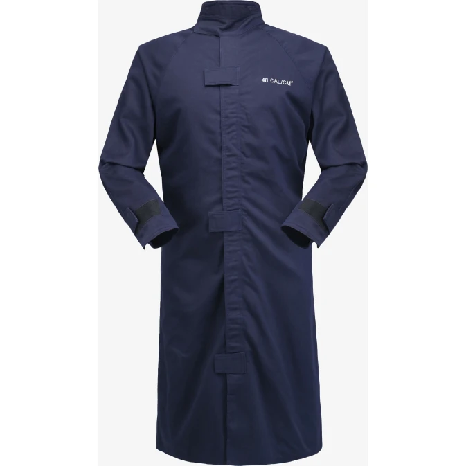 Navy blue arc flash protective coat, 48 CAL/CM²