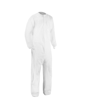 overol blanco desechable para protección de seguridad.