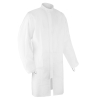 White disposable lab coat with sleeves