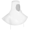 White protective hood with face opening.