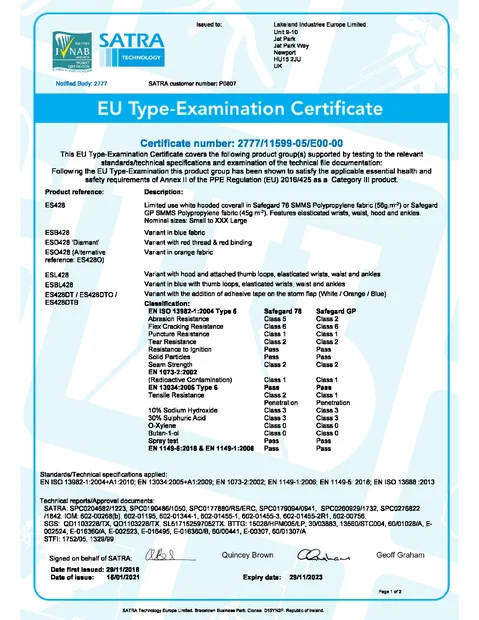 (en)(Europe)SafeGard 76 certifié par l'examen de type de l'UE