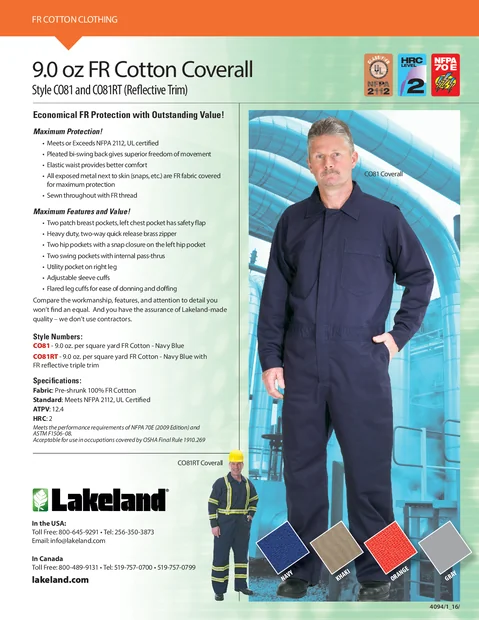 (en)(Vereinigte Staaten)9.0 oz FR Cotton Coverall