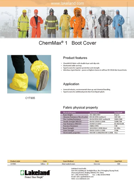 (en)(Asia Pacific)ChemMax® 1 boots cover Data Sheet (Asia Pacific)