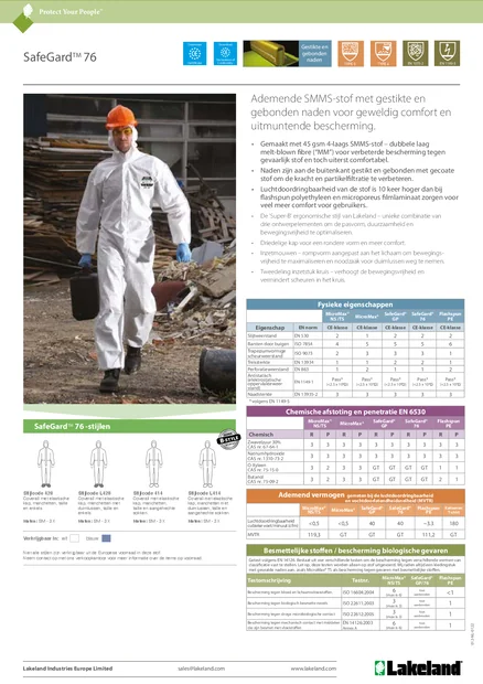 (nl)(Europe)Fiche technique SafeGard 76 (nl)