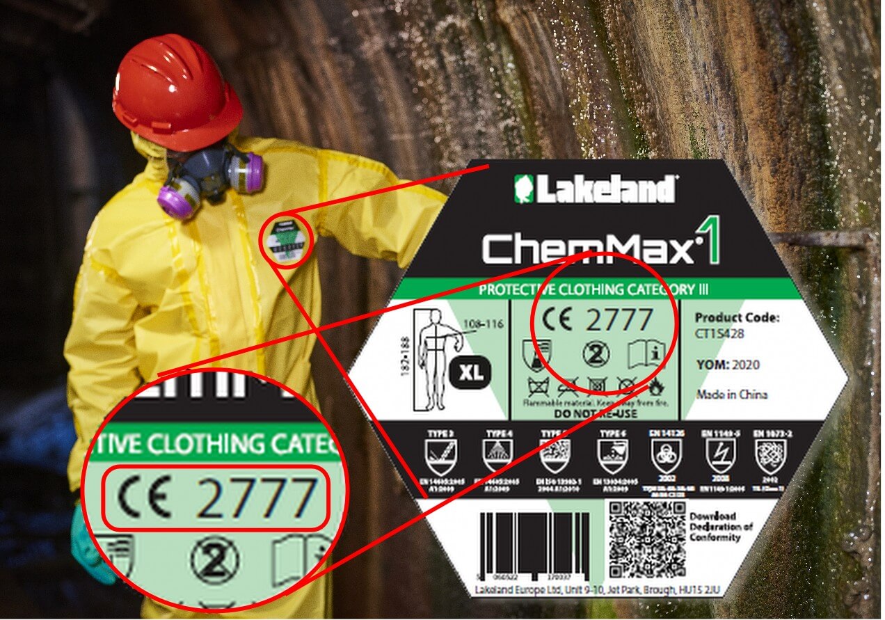 Chemmax 1 traje químico con etiqueta CE