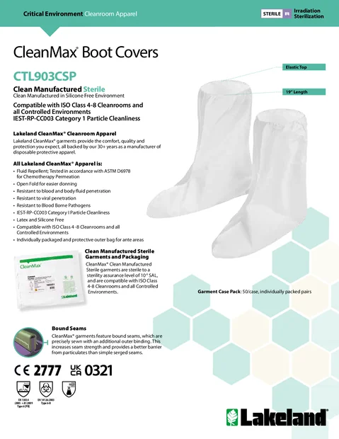 (en)(Amérique du Nord)CleanMax Couvre-bottes CTL903CSP