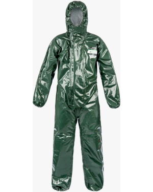 ChemMax® 4 Plus Coverall with elastic hood, waist, ankles and cuffs with thumb loops. Double Zip & Storm Flap.