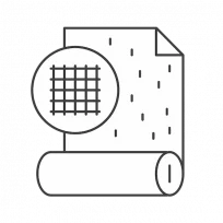 Simple icon of fiberglass and its internal structure