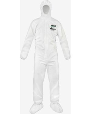 MicroMax® NS Coverall with Elastic Hood, Cuffs, & Waist with Attached Socks