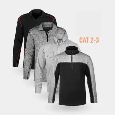 Three men's fleece jackets, various colors.