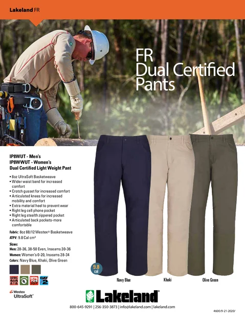 (en)(États-Unis)Pantalon à double certification FR