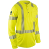 Yellow high-visibility shirt with reflective stripes.