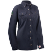 Navy blue long-sleeve work shirt with buttons