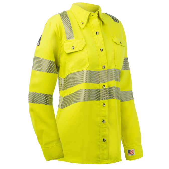 Neon yellow reflective safety shirt