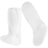 White disposable boot covers, standing and side view