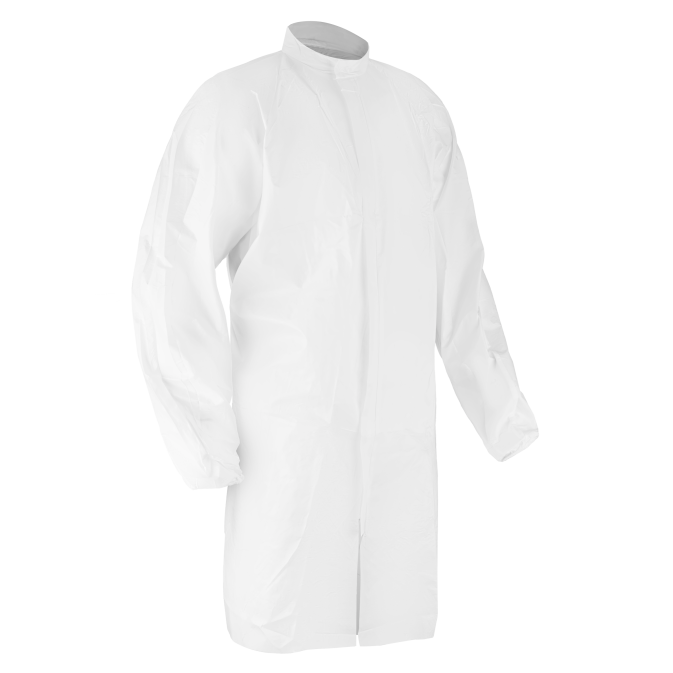 White lab coat on black background