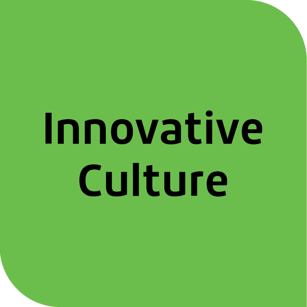 Green sign saying Innovative Culture