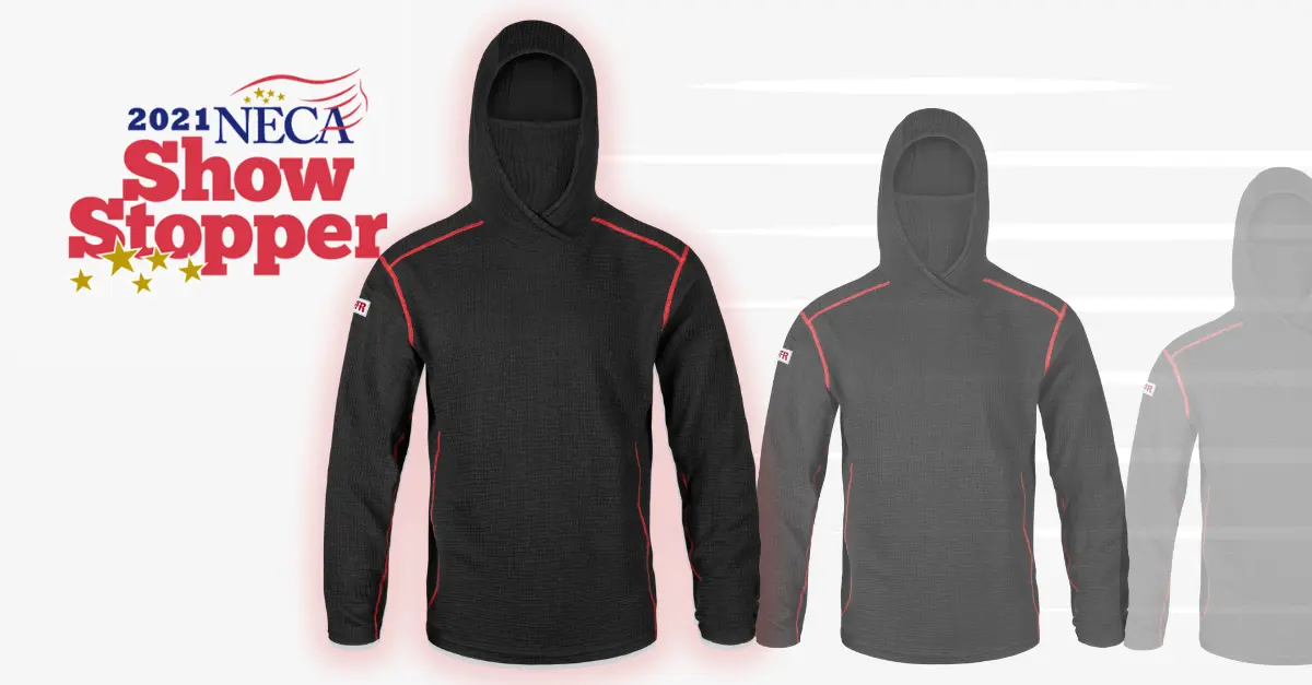 lakeland hpfr Waffelstrick-Kapuzenpullover neben dem Text - 2021 NECA Show Stopper award logo