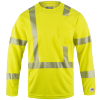 Bright yellow reflective safety shirt with pocket.