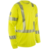 Bright yellow safety shirt with reflective stripes.