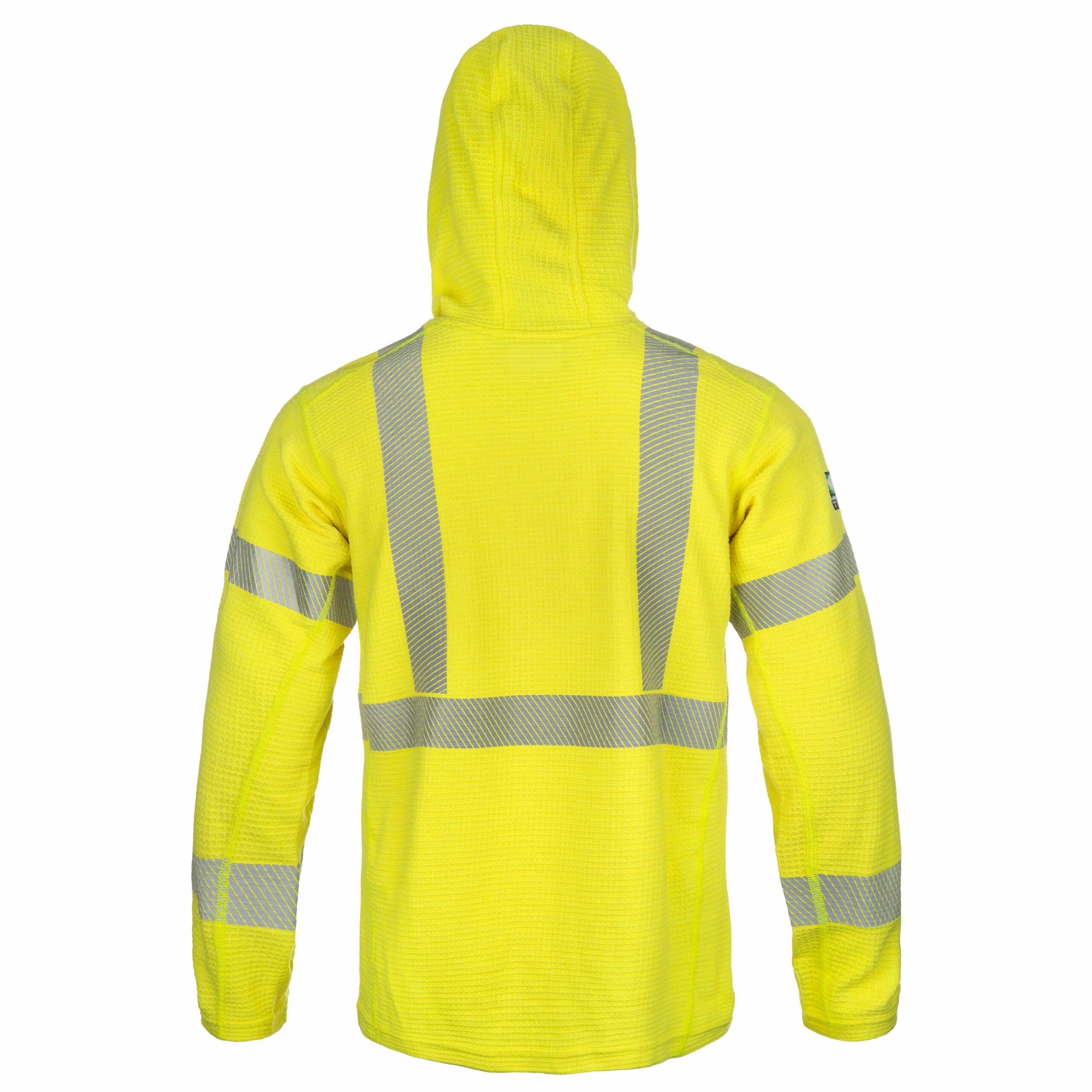 High Performance FR Waffle Cut Hoodie - Black and Hi-Vis