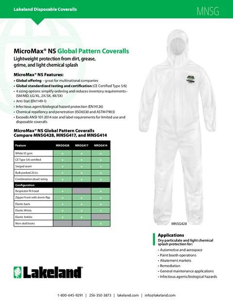 (en)(Global)MicroMax NS Global Pattern Coveralls Data Sheet