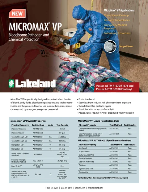 (en)(United States)MicroMax VP Bloodborne Pathogen and Chemical Protection