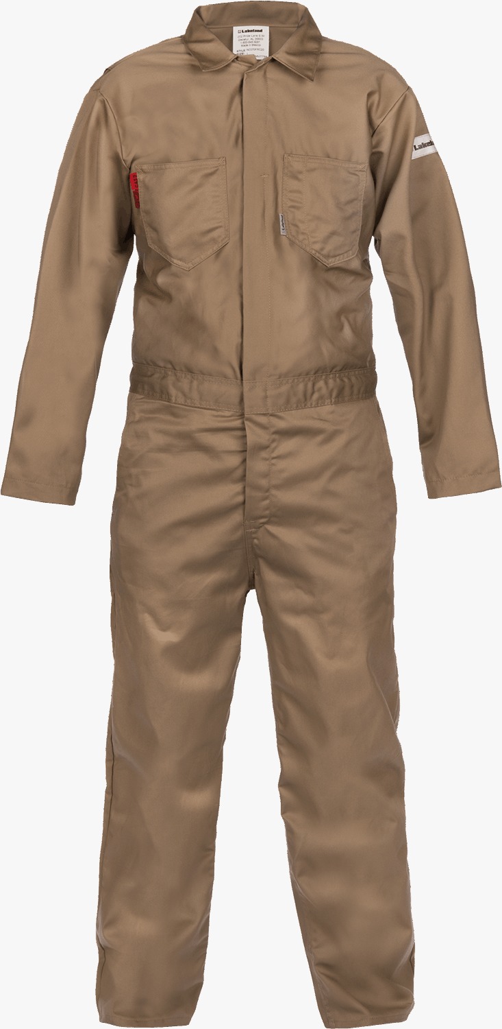 PRODUCTS: 7 oz. AR/FR Cotton Coverall with Reflective FR Tape, Stone Khaki