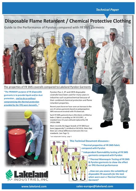 (en)(Europe)Disposable FR/Chemical Protective Clothing Performance Guide