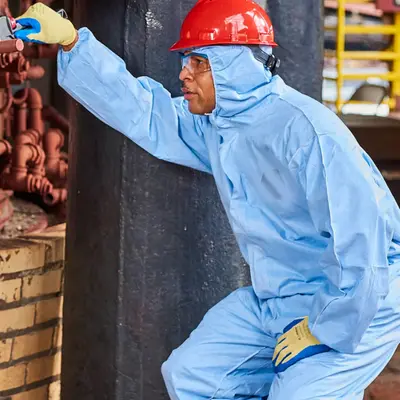 Pyrolon Plus 2 by Lakeland being worn by an industrial worker for protection