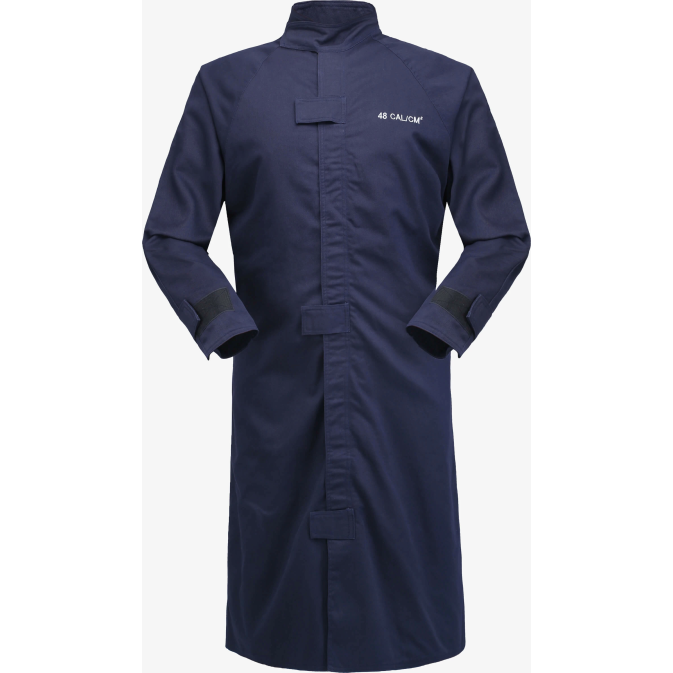 Navy blue arc flash protective coat, 48 CAL/CM²