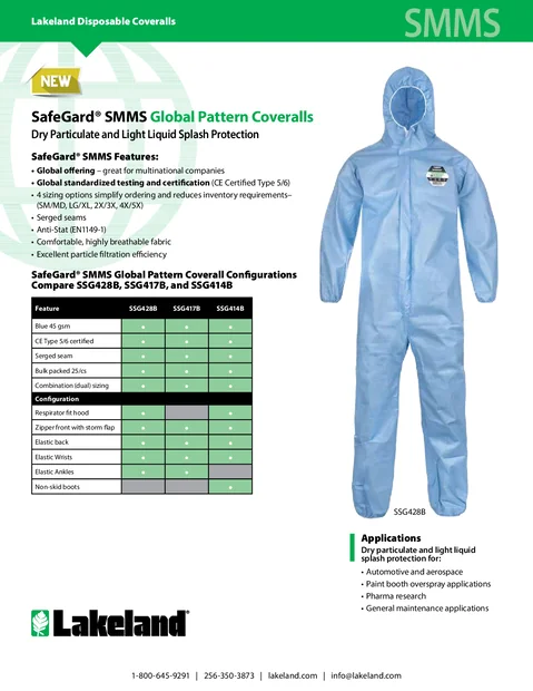 (en)(Global)SafeGard SMMS Global Pattern Coveralls