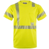 High-visibility yellow safety shirt with reflective stripes.