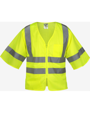 Gilet de valeur haute visibilité en maille de polyester de classe 3