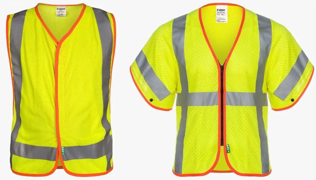 Close up of HI-VIS vest from Lakeland Industries