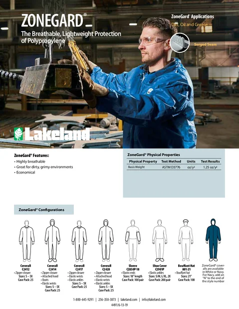 (en)(North America)Zonegard The Breathable, Lightweight Protection of Polypropylene